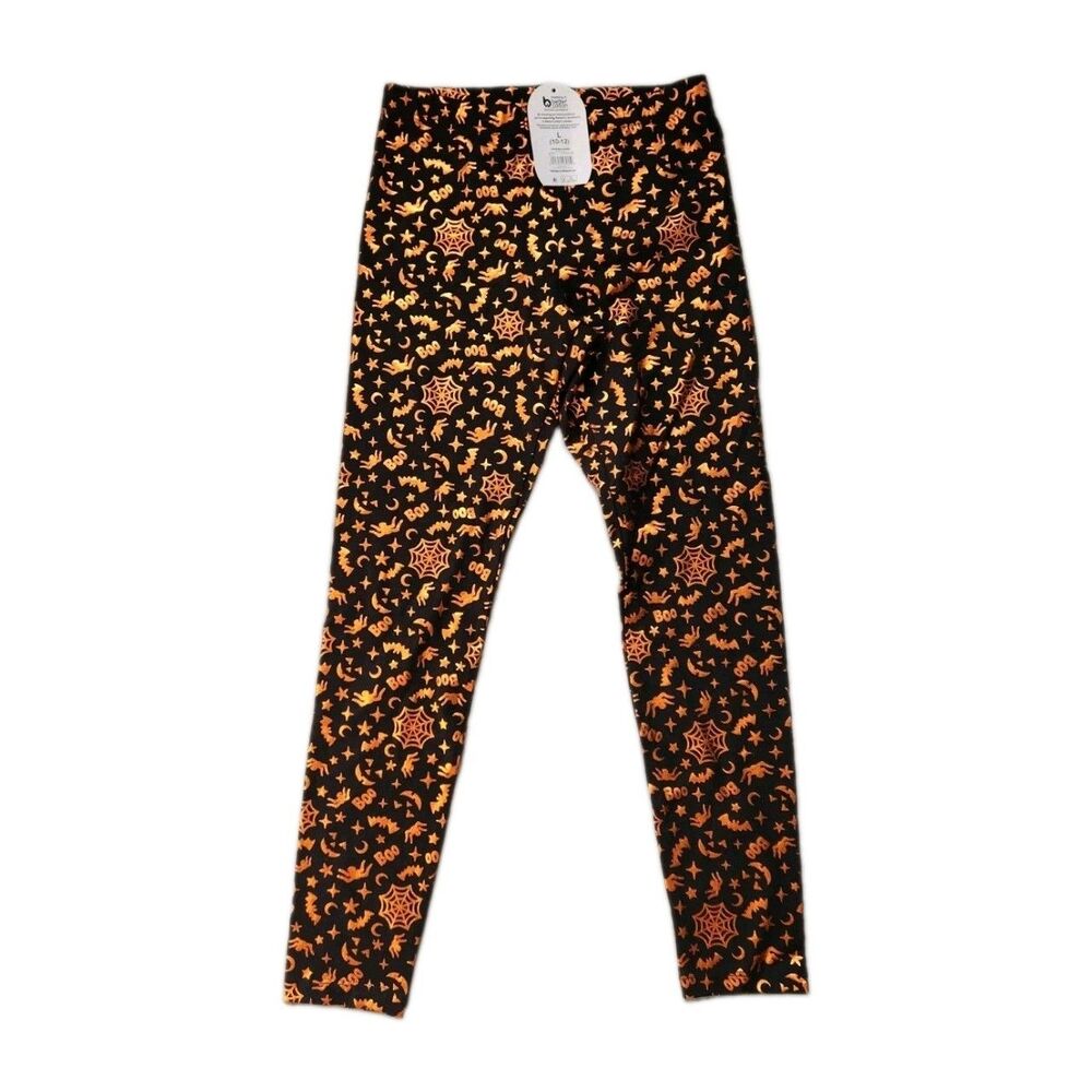 NWT Wonder Nation Girls Halloween Spider Web Foil Leggings Sz L 10-12